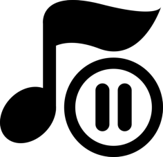 Music Player Pause Button Contour Svg Vector, Free Vectors File